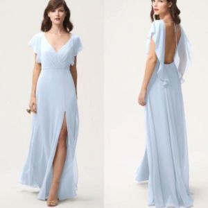 Jenny Yoo Alanna Chiffon Whisper Blue Bridesmaid Dress